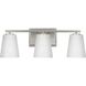 Vertex 3 Light 20.87 inch Brushed Nickel Bath Light Wall Light