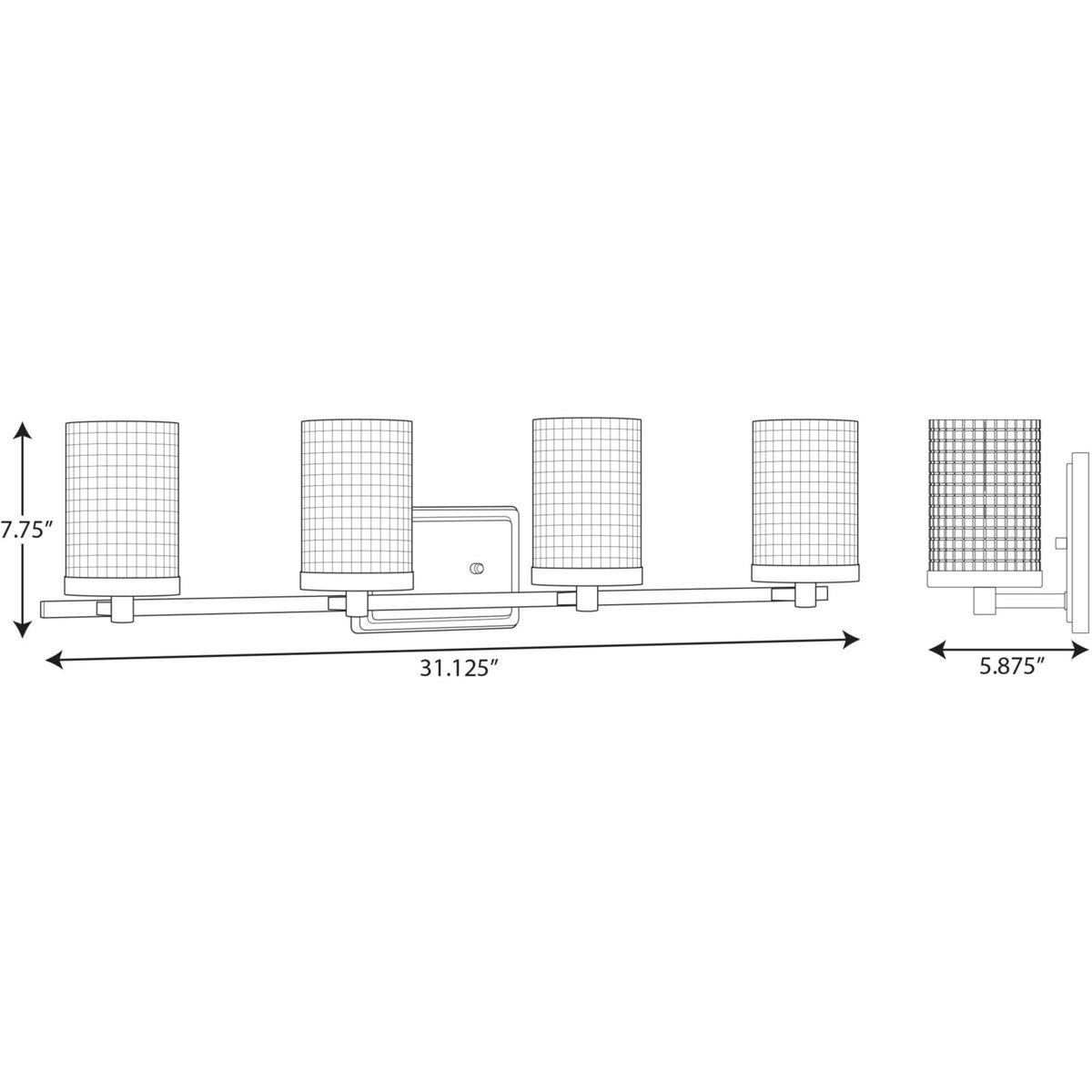 Fawcett 4 Light 31.13 inch Brushed Nickel Bath Vanity Wall Light