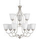 Keats 9 Light 30.5 inch Brushed Nickel Chandelier Ceiling Light