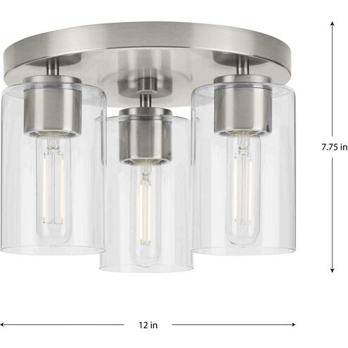 Cofield 3 Light 12 inch Brushed Nickel Flushmount Ceiling Light