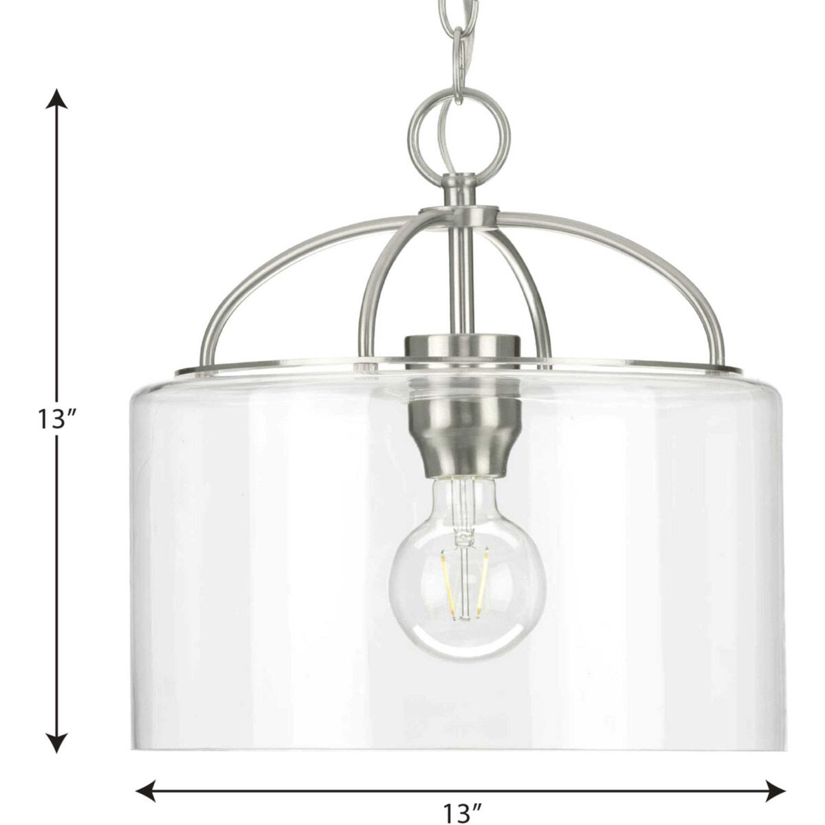 Leyden 1 Light 13 inch Brushed Nickel Mini Pendant Ceiling Light
