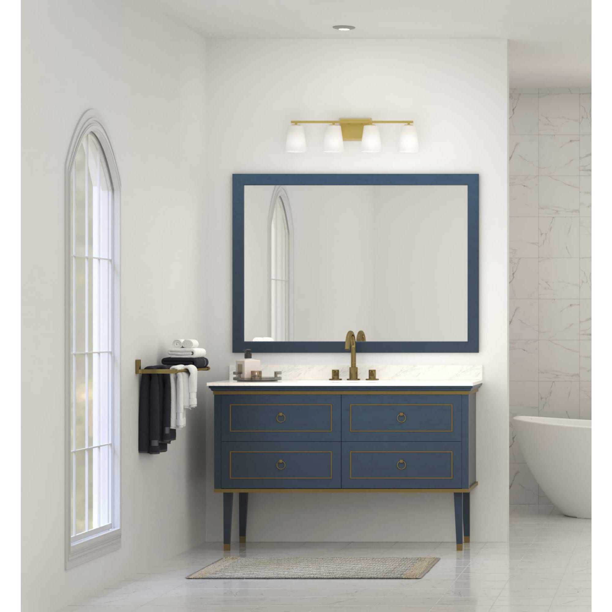 Vertex 4 Light 29 inch Brushed Gold Bath Light Wall Light