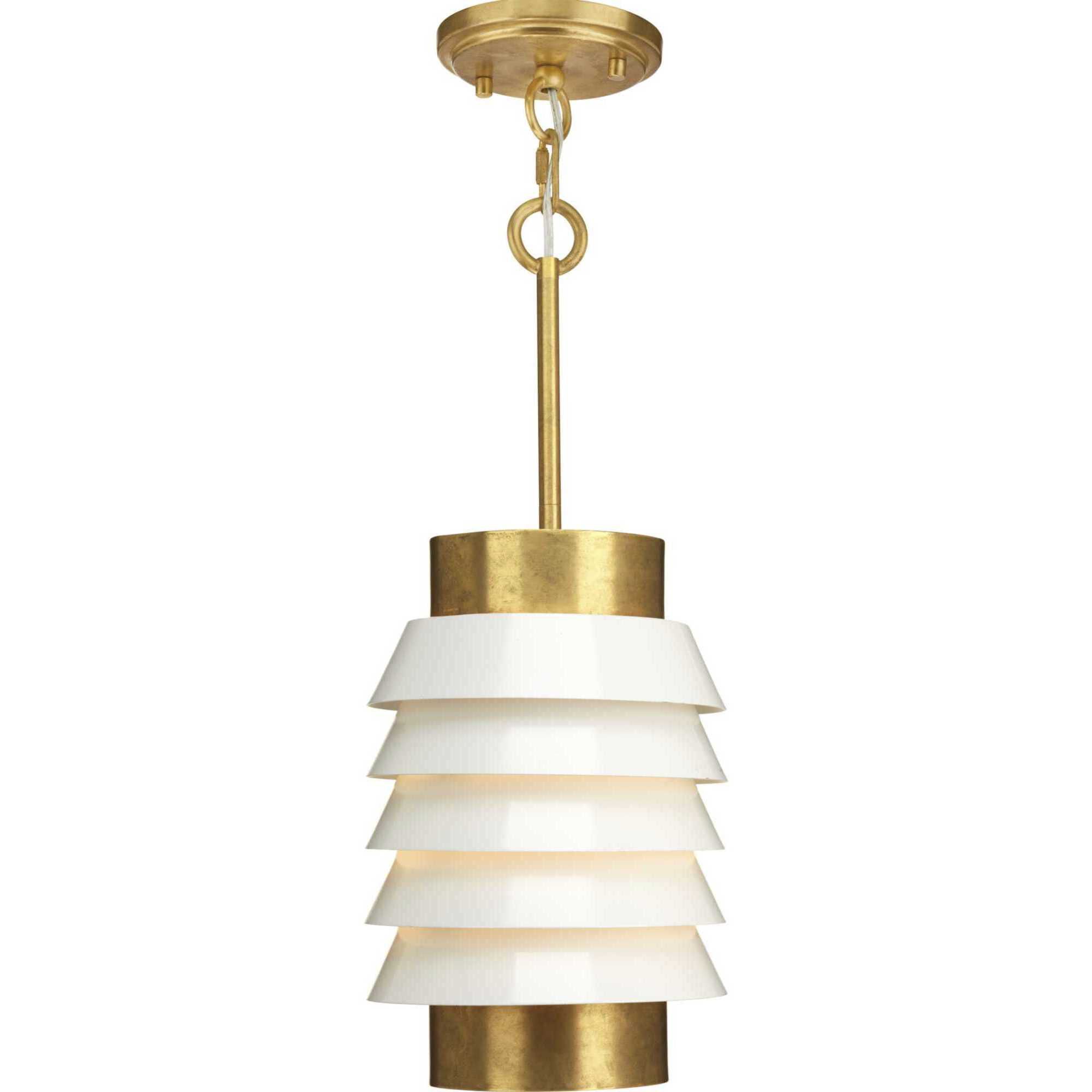 Point Dume™ Onshore 1 Light 8 inch Brushed Brass Pendant Ceiling Light, Design Series