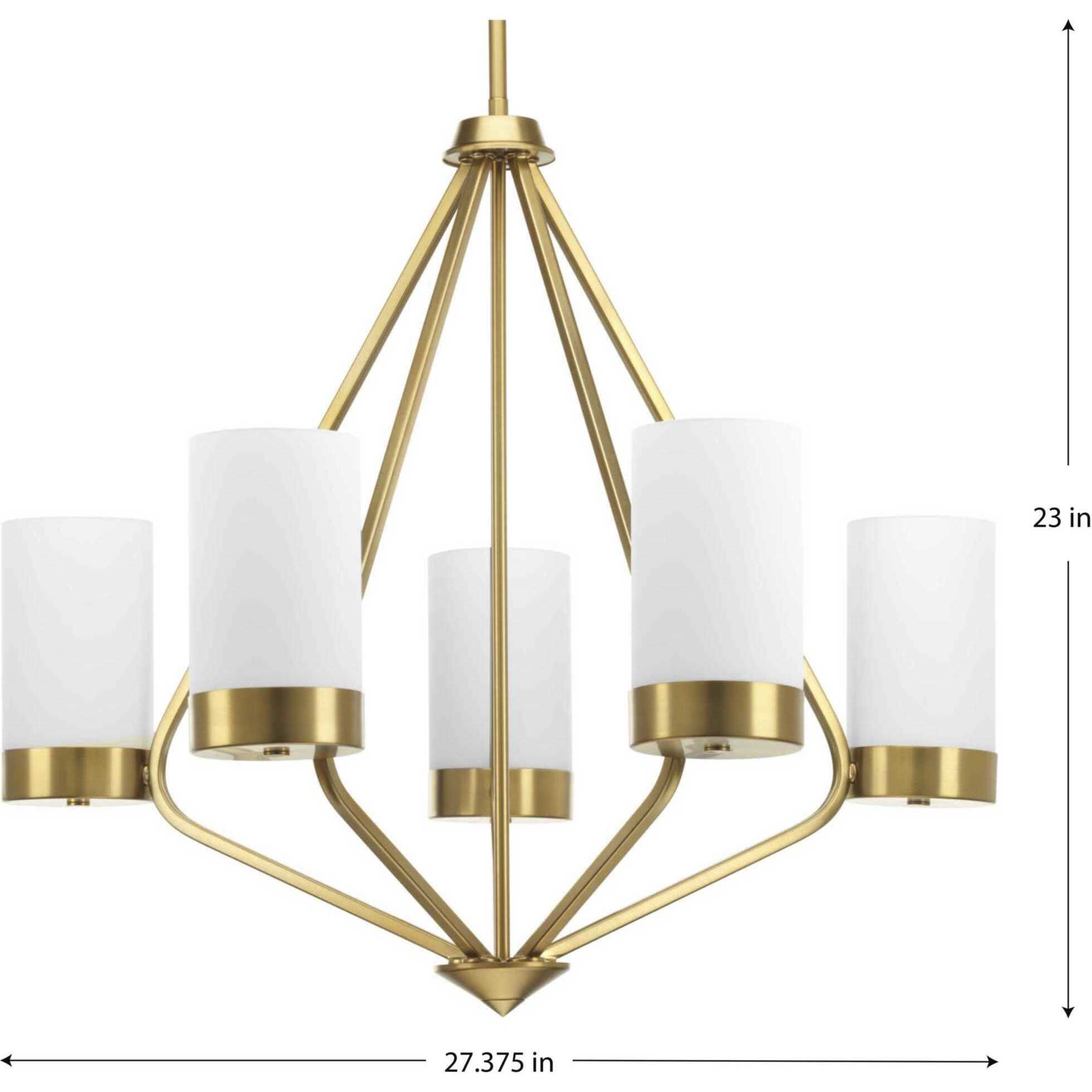 Elevate 5 Light 27 inch Brushed Bronze Chandelier Ceiling Light, Design Series