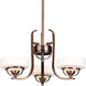 Torque 3 Light 20 inch Copper Bronze Chandelier Ceiling Light
