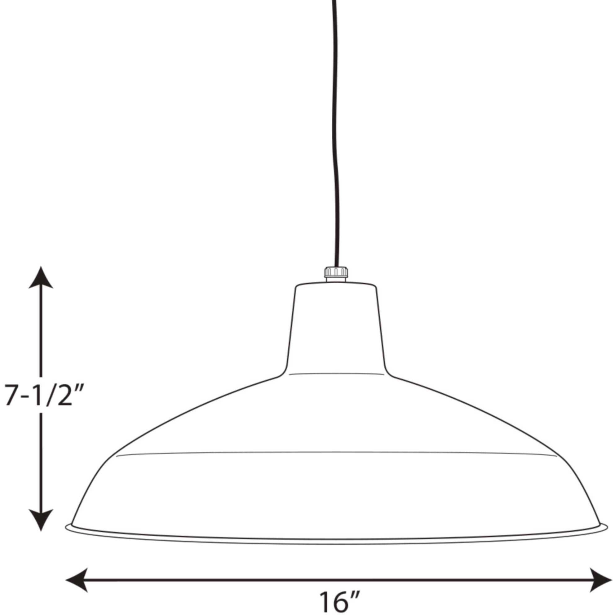 Metal Shade 1 Light Matte Black Pendant Ceiling Light in Standard