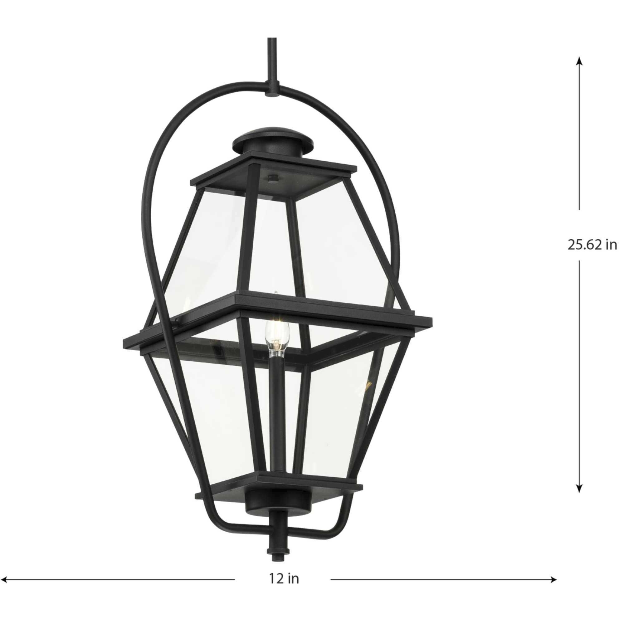 Bradshaw 1 Light 12 inch Textured Black Outdoor Hanging Lantern, Design Series