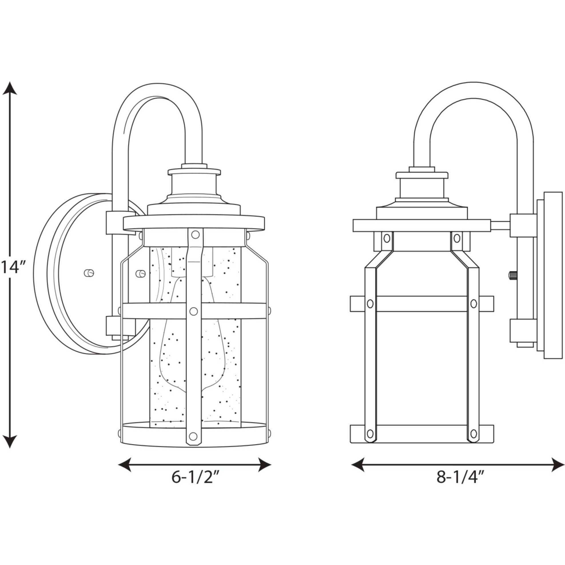 Haslett 1 Light 14 inch Textured Black Outdoor Wall Lantern, Small
