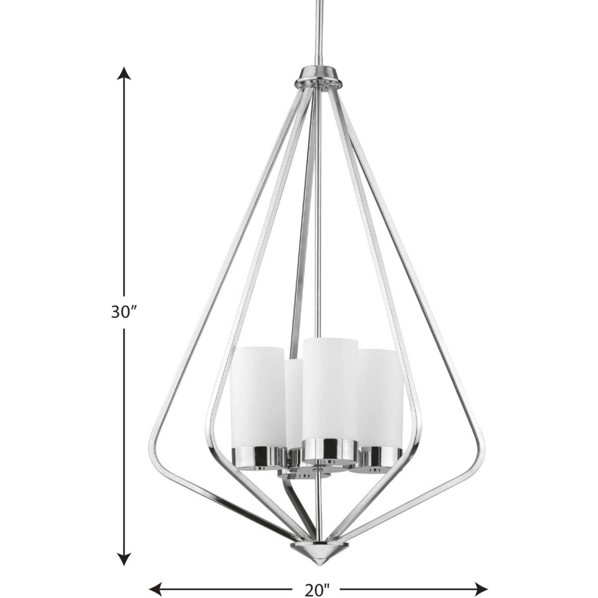 Elevate 4 Light 20 inch Polished Chrome Foyer Pendant Ceiling Light, Design Series