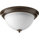 Signature LED 13 inch Antique Bronze Flush Mount Ceiling Light in Etched