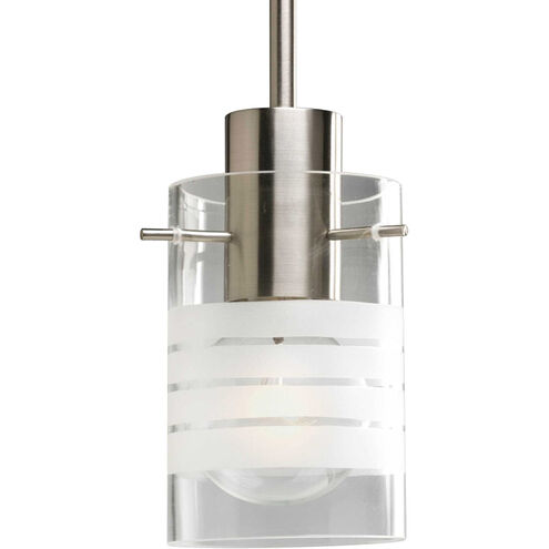 Glass Pendants 1 Light 5 inch Brushed Nickel Mini-Pendant Ceiling Light