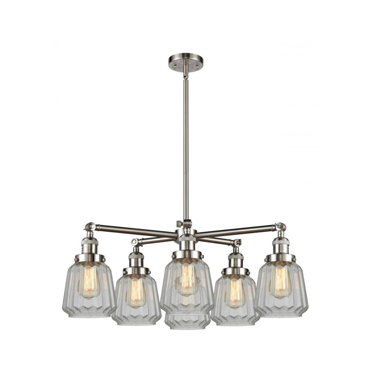 Franklin Restoration Chatham 6 Light 30 inch Polished Chrome Chandelier Ceiling Light in Incandescent, Clear Glass, Franklin Restoration