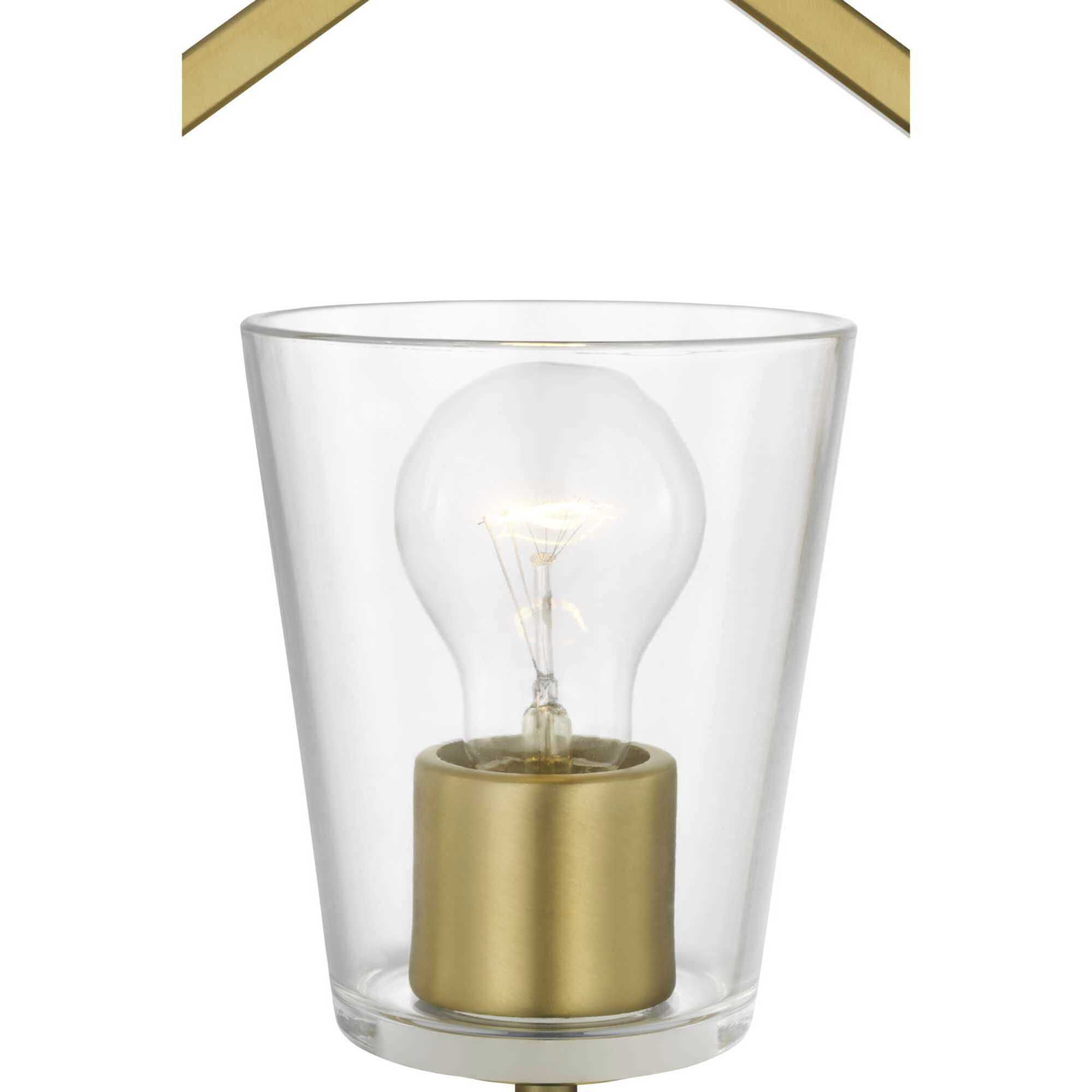 Vertex 1 Light 5 inch Brushed Gold Semi-Flush Mount Ceiling Light