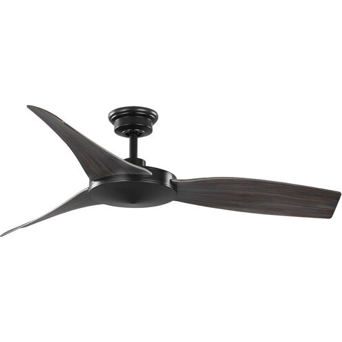 Spicer 54 inch Matte Black with Antique Black Blades Outdoor Ceiling Fan