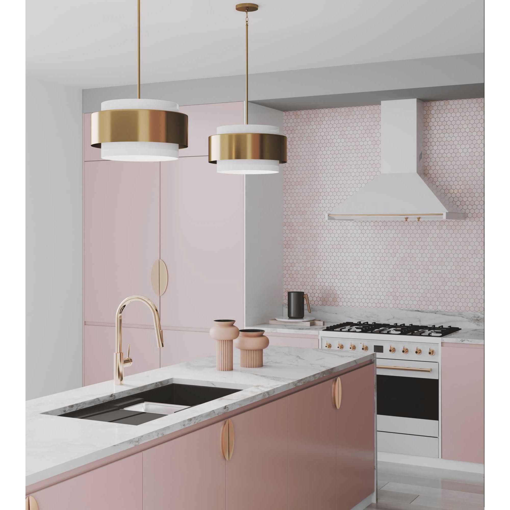 Silva 3 Light 16 inch Brushed Bronze Pendant Ceiling Light, Design Series