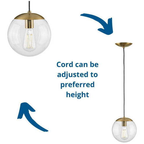 Atwell 1 Light 8 inch Brushed Bronze Pendant Ceiling Light, Small