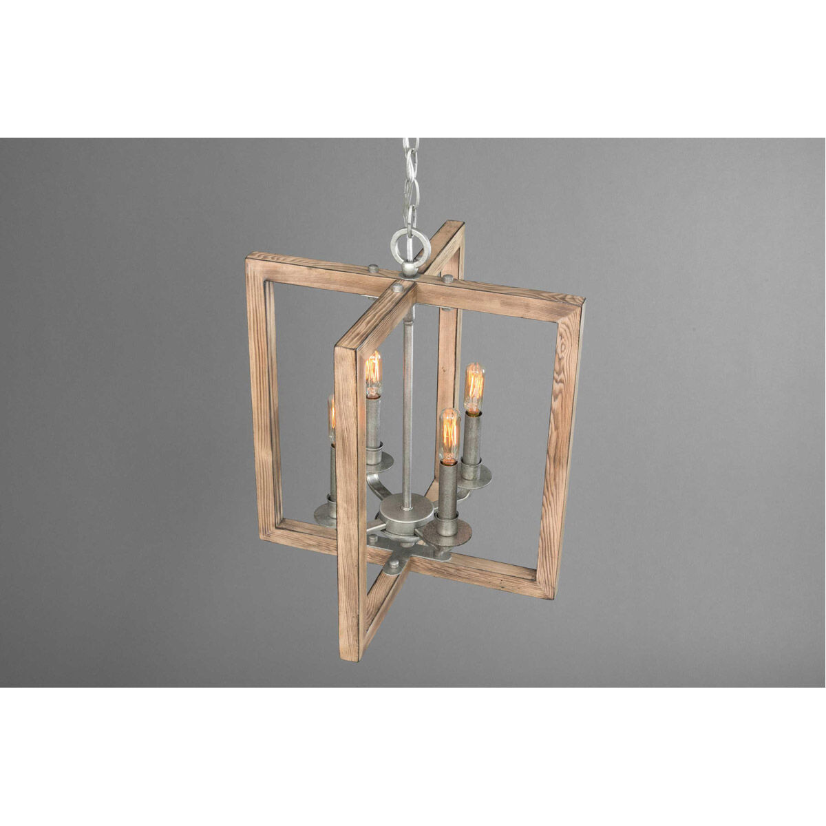 Turnbury 4 Light 16 inch Galvanized Chandelier Ceiling Light, Design Series
