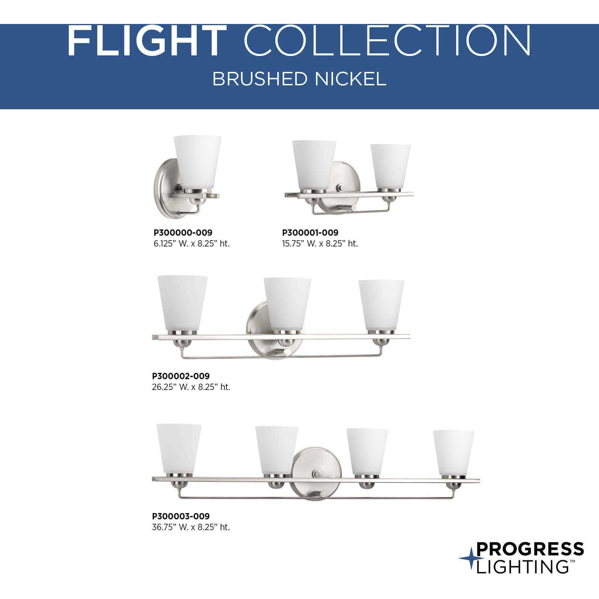 Flight 2 Light 16 inch Brushed Nickel Bath Vanity Wall Light, Design Series