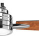 Gaze 60 inch Polished Chrome with Whitewashed Grey/Cherry Blades Ceiling Fan, Progress LED