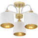 Rigsby 3 Light 18 inch Vintage Gold Semi-Flush Mount Convertible Ceiling Light, Design Series