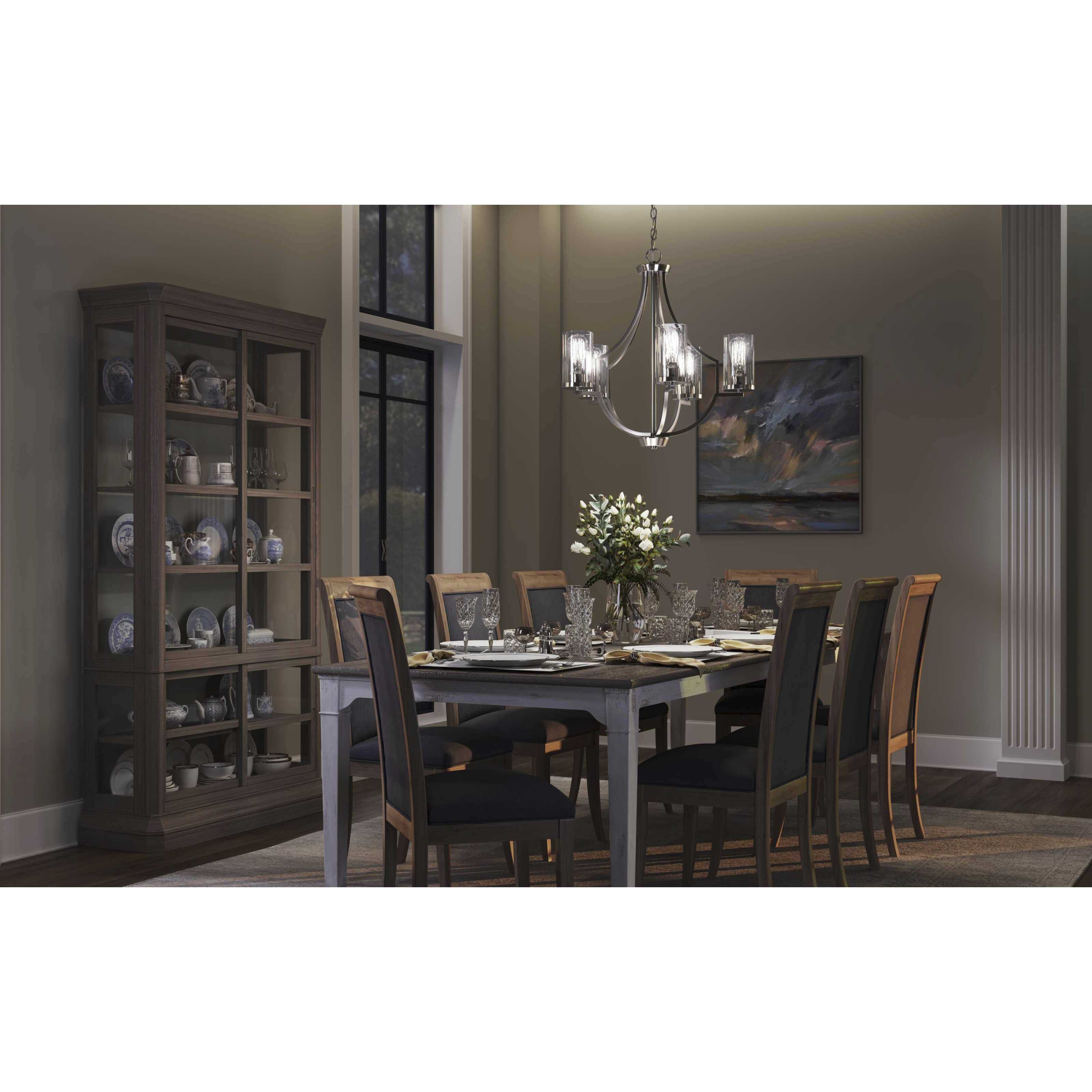 Lassiter 5 Light 26 inch Brushed Nickel Chandelier Ceiling Light