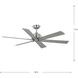 Brazas 56 inch Brushed Nickel with Grey Weathered Wood Blades Ceiling Fan