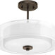 Invite 3 Light 15 inch Antique Bronze Semi-Flush Mount Convertible Ceiling Light