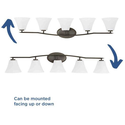 Bravo 5 Light 46 inch Antique Bronze Bath Vanity Wall Light in Bulbs Not Included, Etched