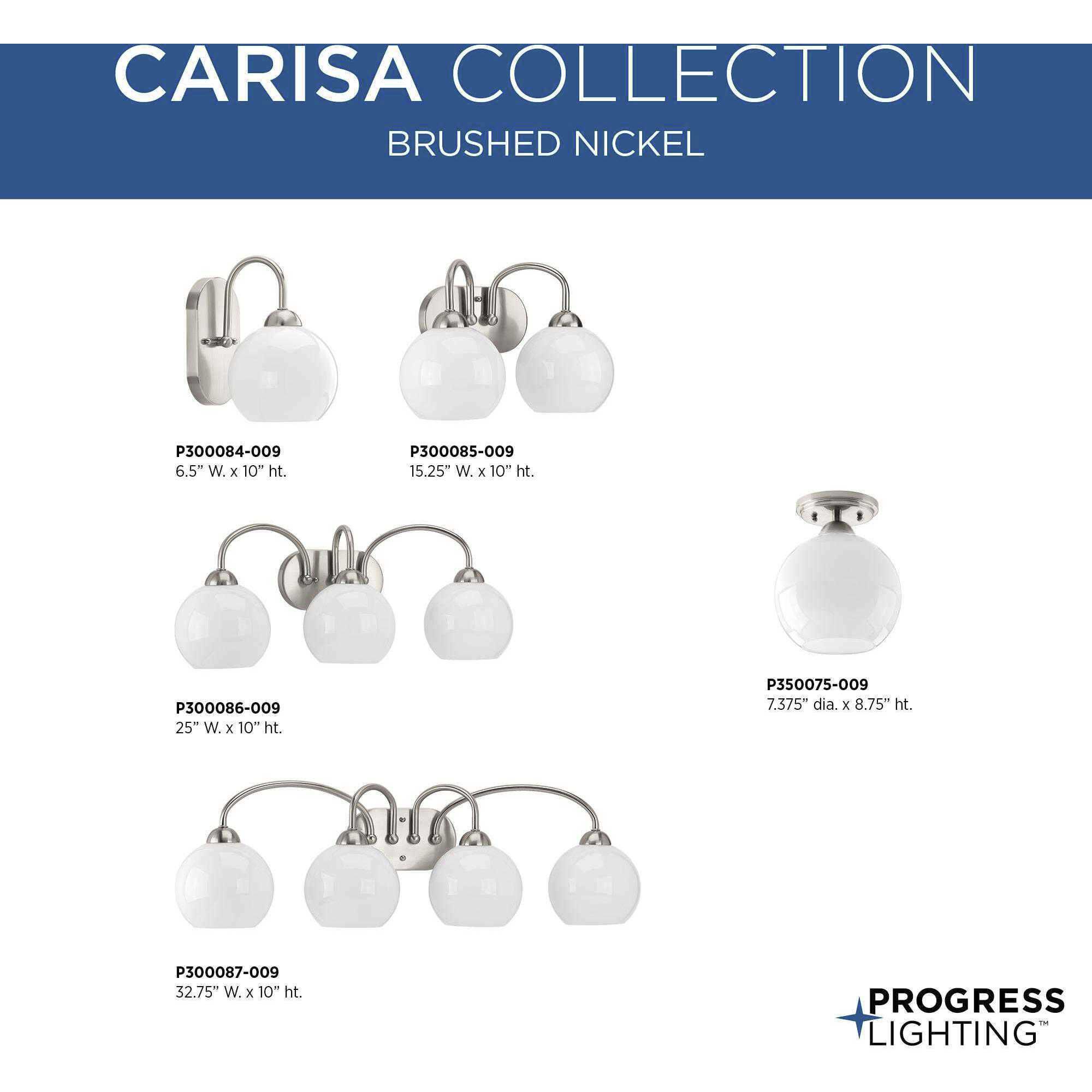 Carisa 2 Light 15 inch Brushed Nickel Bath Vanity Wall Light