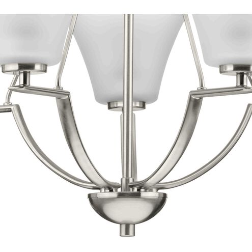 Bravo 5 Light 27 inch Brushed Nickel Chandelier Ceiling Light in Bulbs Not Included, Etched