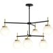 Rigsby 6 Light 40 inch Matte Black and Brushed Gold Chandelier Ceiling Light