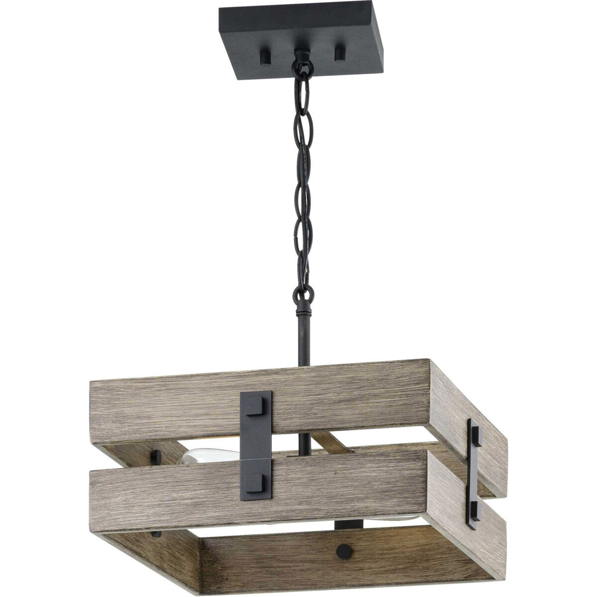 Hemsworth 2 Light 14 inch Textured Black Semi-Flush Mount Ceiling Light