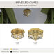 Beveled Glass 3 Light 9.75 inch Polished Brass Flush Mount Ceiling Light