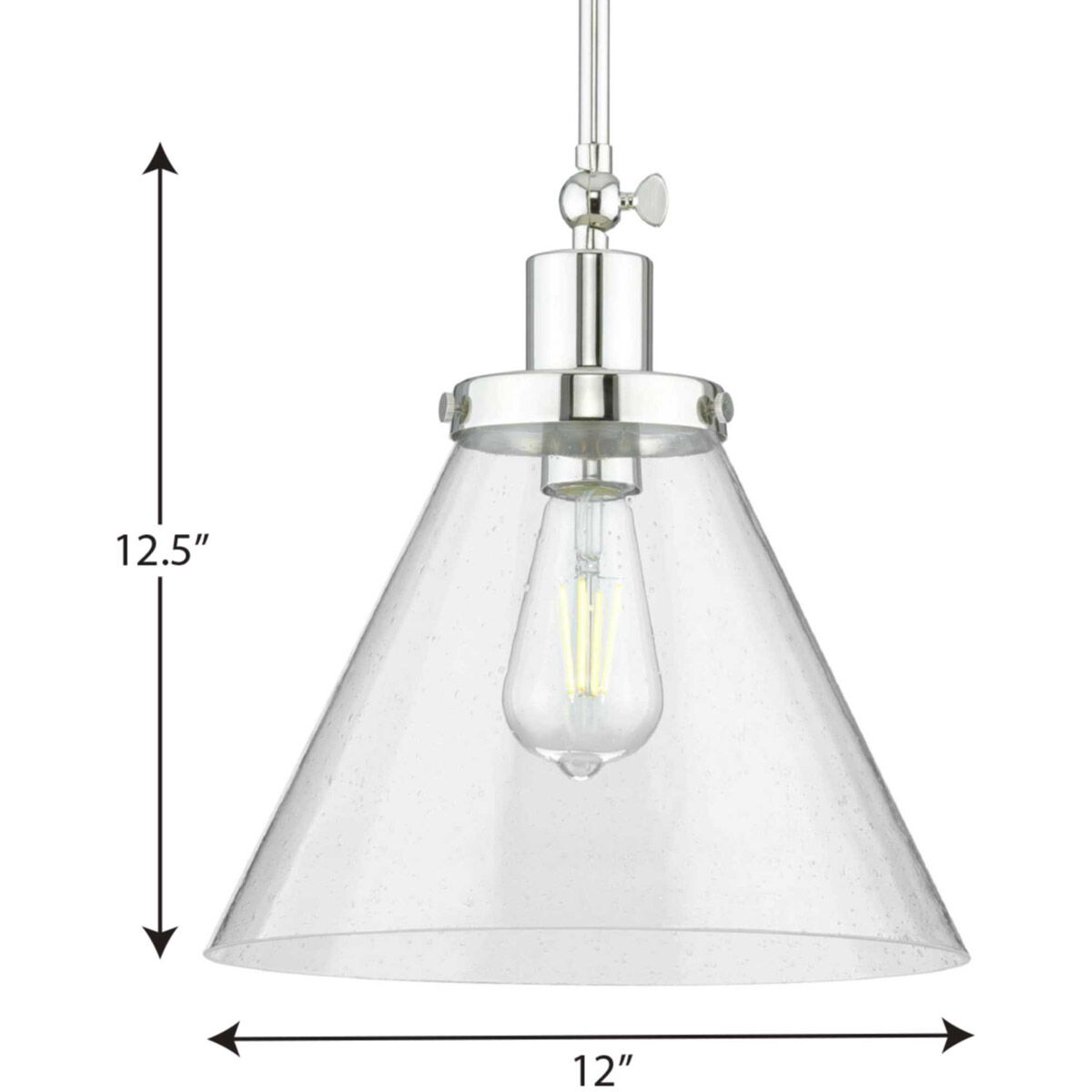 Hinton 1 Light 12 inch Polished Nickel Pendant Ceiling Light