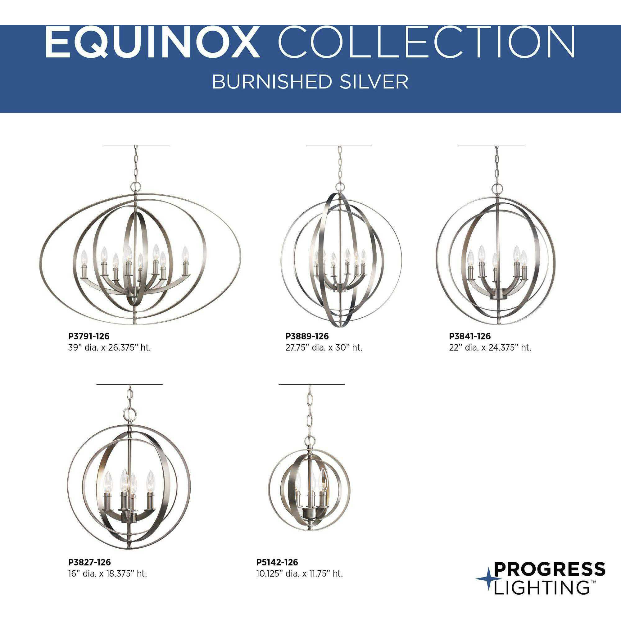 Equinox 4 Light 16 inch Burnished Silver Foyer Pendant Ceiling Light