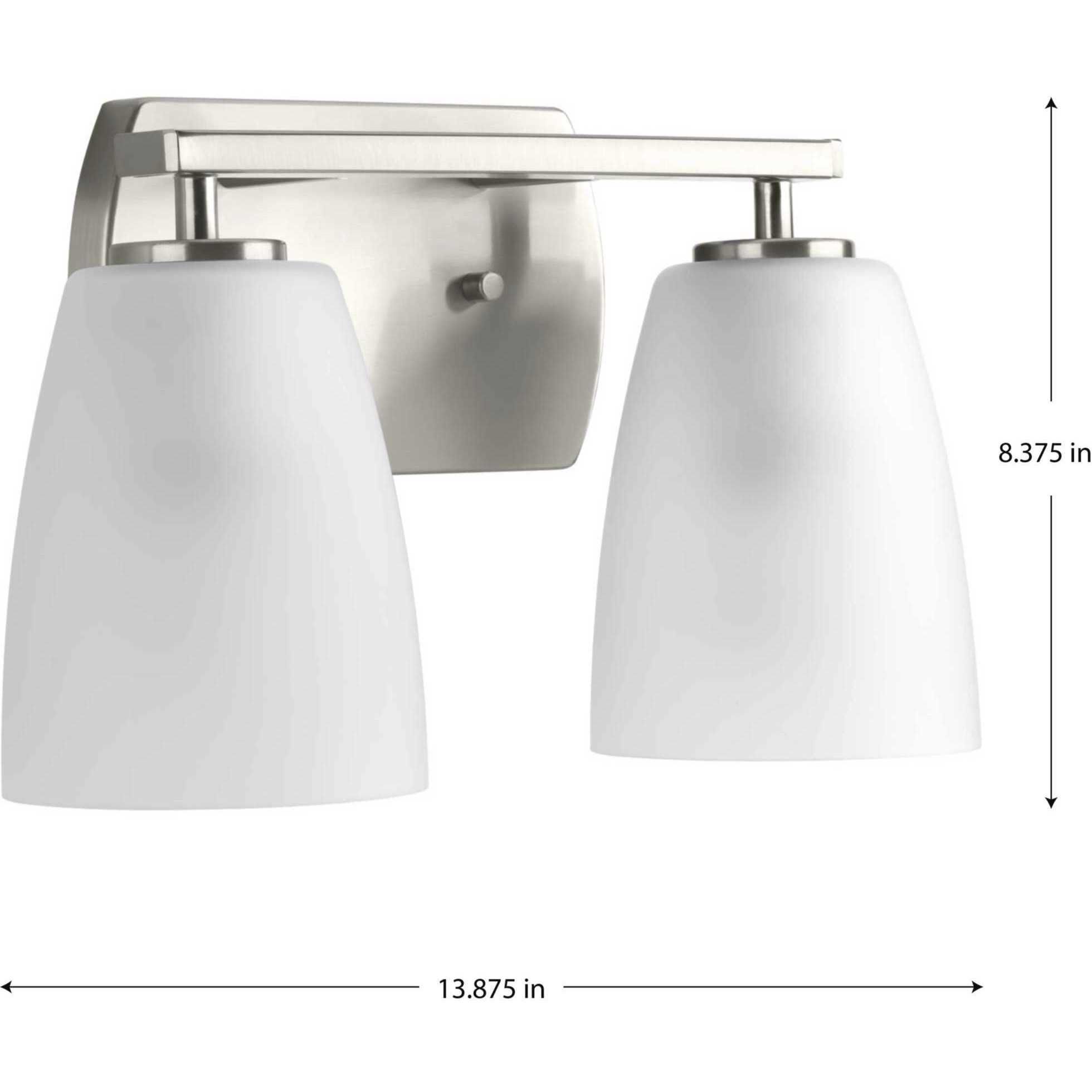 Leap 2 Light 14 inch Brushed Nickel Bath Vanity Wall Light