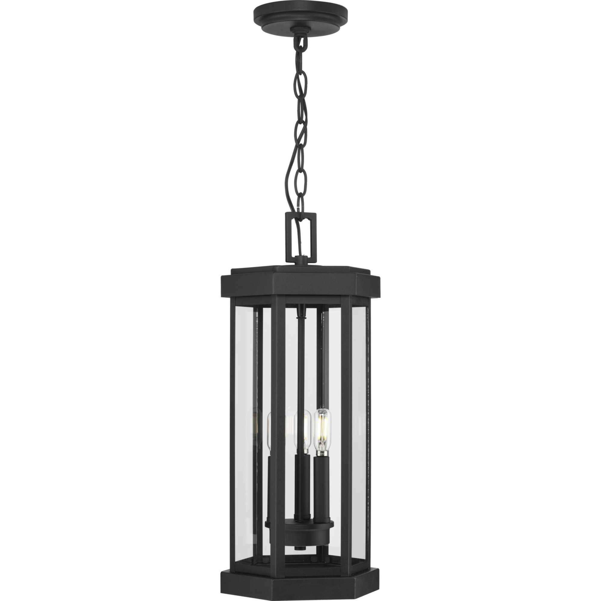 Ramsey 3 Light 9 inch Textured Black Outdoor Hanging Lantern