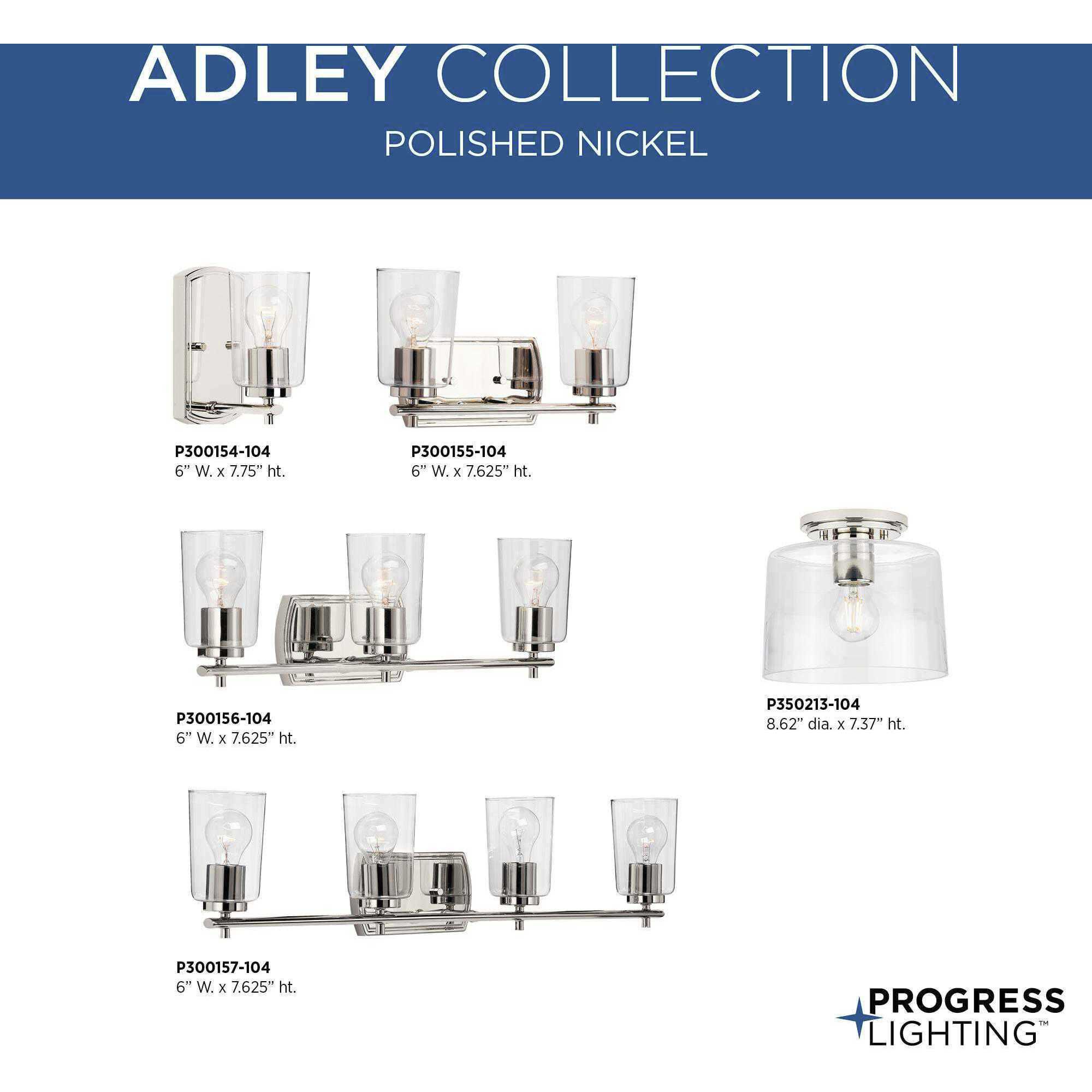 Adley 2 Light 14 inch Polished Nickel Bath Vanity Wall Light