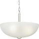 Glass Domes 3 Light 15 inch Brushed Nickel Semi-Flush Mount Convertible Ceiling Light