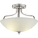 Laird 3 Light 15.63 inch Brushed Nickel Semi-Flush Mount Convertible Ceiling Light
