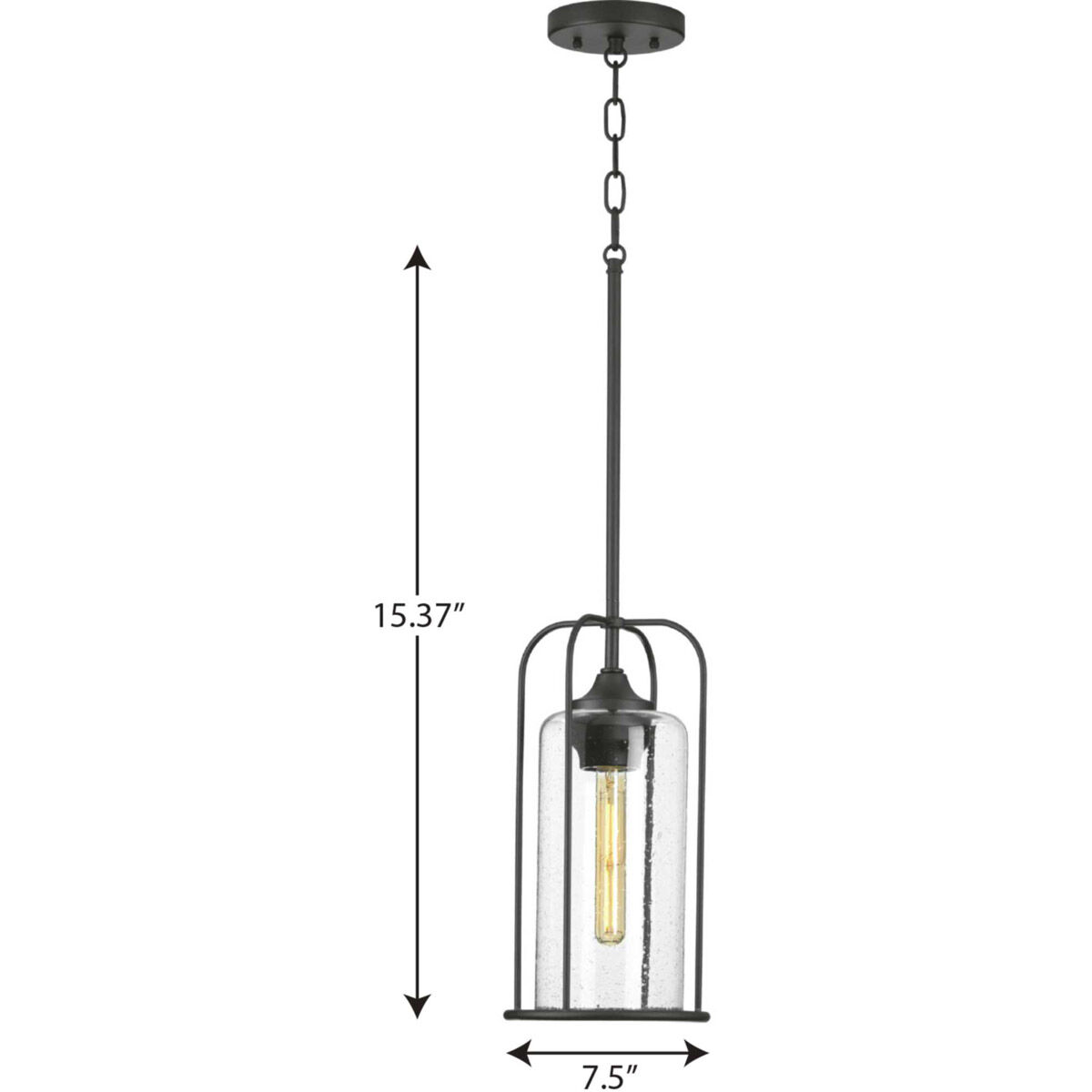 Watch Hill 1 Light 8 inch Textured Black Outdoor Pendant Lantern