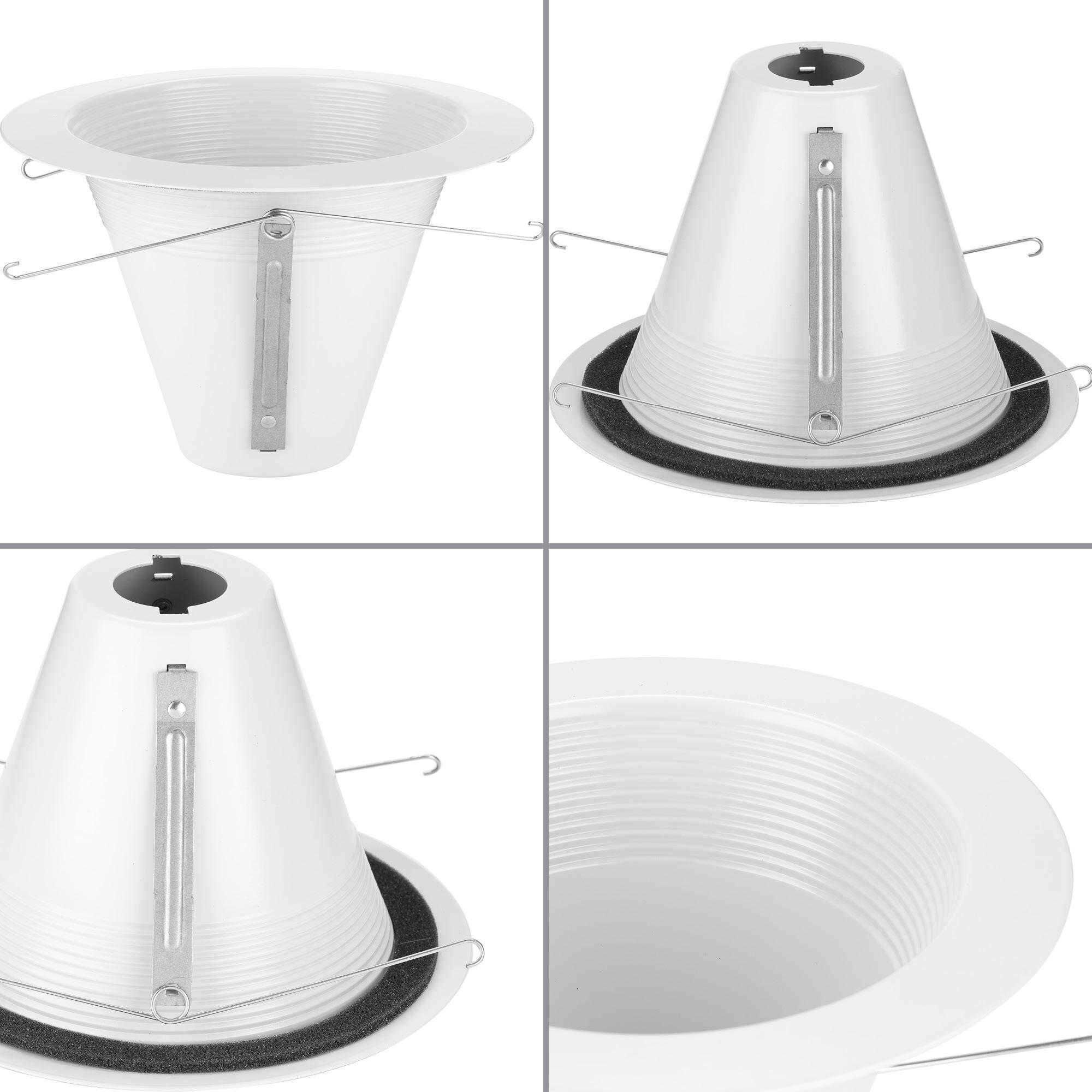 6in Recessed Trim PAR38 Satin White Splay Baffle Trim