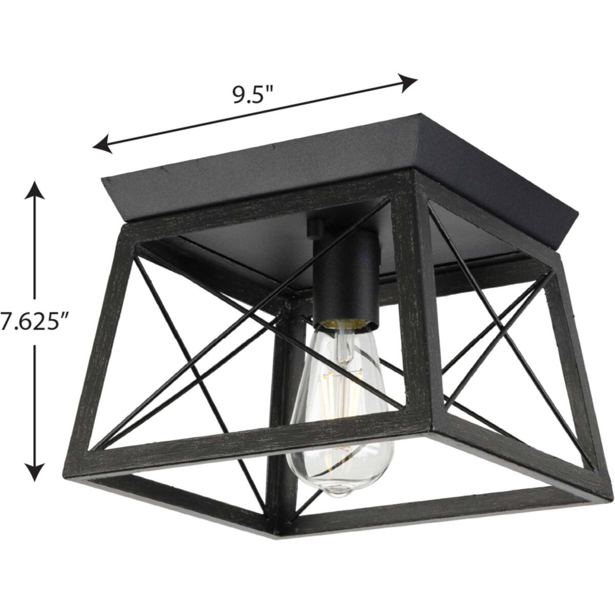 Briarwood 1 Light 9.5 inch Textured Black Flush Mount Ceiling Light