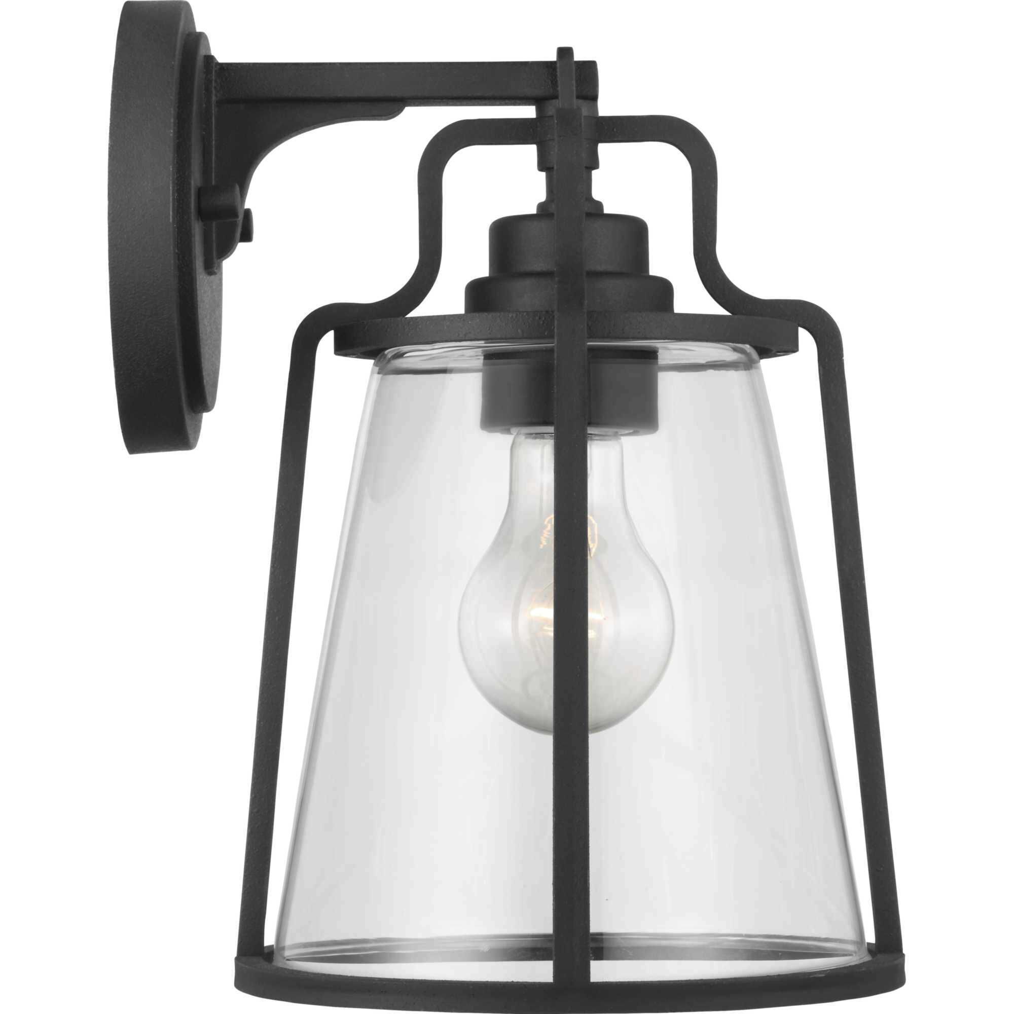 Benton Harbor 1 Light 11 inch Textured Black Outdoor Wall Lantern, with DURASHIELD, Medium