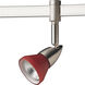 Illuma-Flex 1 Light Low Volt Brushed Nickel Flex Track Fixture Ceiling Light in Red