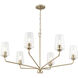 Celino 6 Light 40 inch Champagne Bronze Large Chandelier Ceiling Light