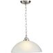 Classic Dome 1 Light 15 inch Brushed Nickel Pendant Ceiling Light