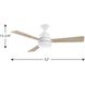 Trevina II 52 inch White with Natural Cherry/White Blades Ceiling Fan, Progress LED