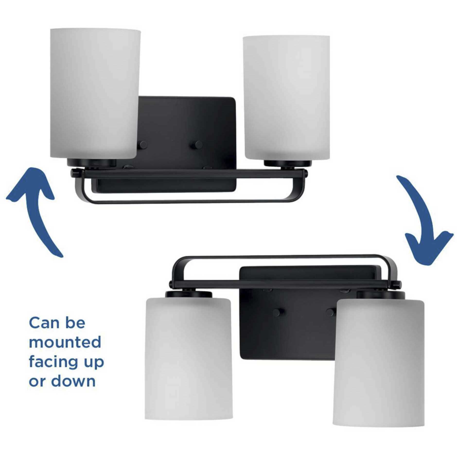 League 2 Light 14 inch Matte Black Bath Vanity Wall Light