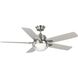Tompkins 52 inch Brushed Nickel with Silver/American Walnut Blades Ceiling Fan, Progress LED